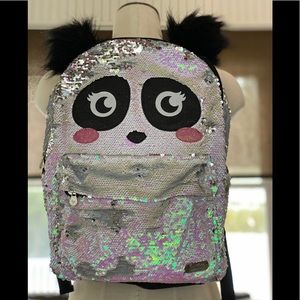 justice panda flip sequin backpack